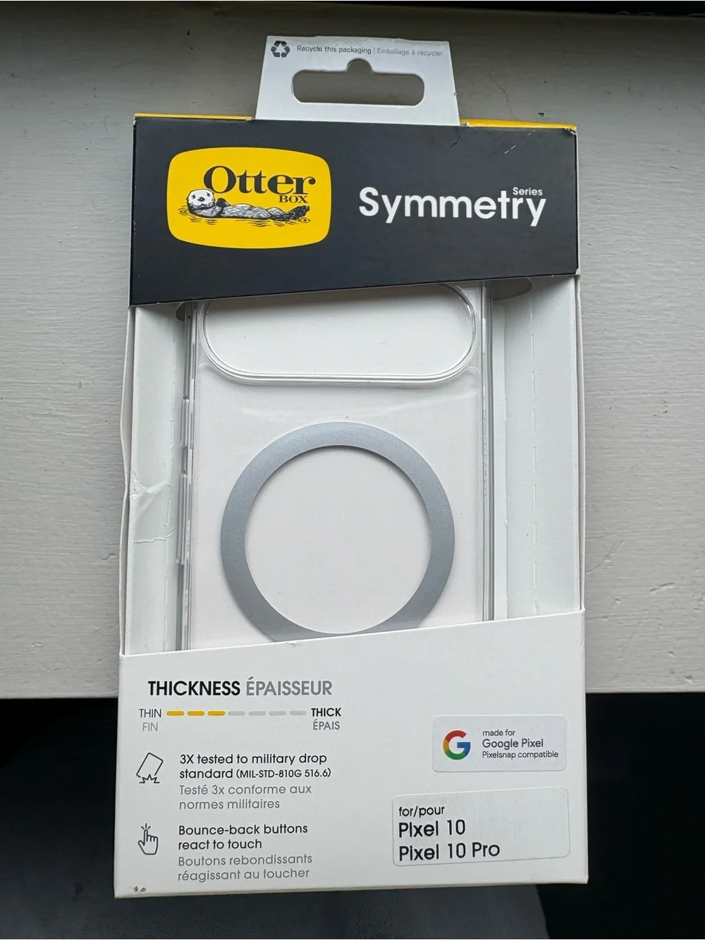OtterBox Symmetry Series Clear Case with Silver Ring for Pixel 10 / Pixel 10 Pro